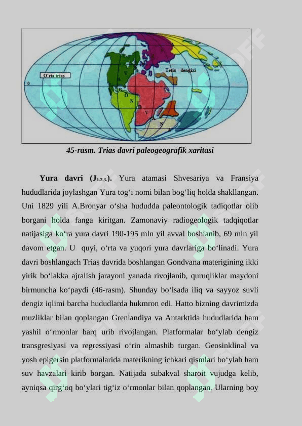 Mezazoy erasi. Trias, yura, bo‘r davrlari. 4
