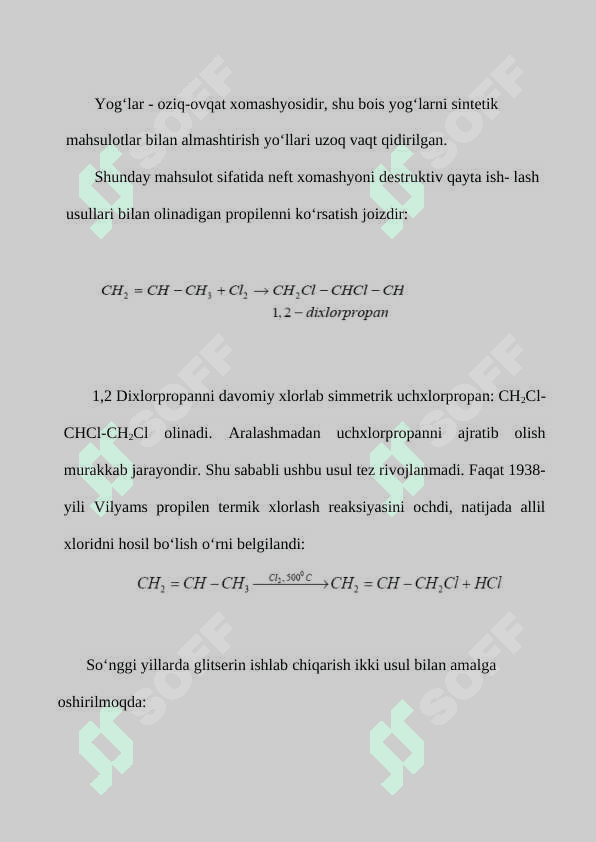 Ikki atomli spirtlarni olish. Etilenglukol ishlab chiqarish usullari. 4