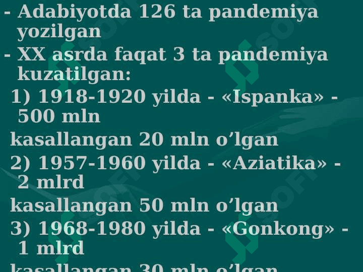 Virusli kasalliklar(Gripp, qizamiq). 4
