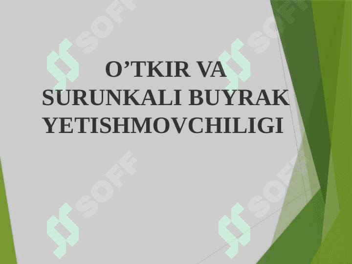 Oʻtkir va surunkali buyrak yetishmovchiligi 2