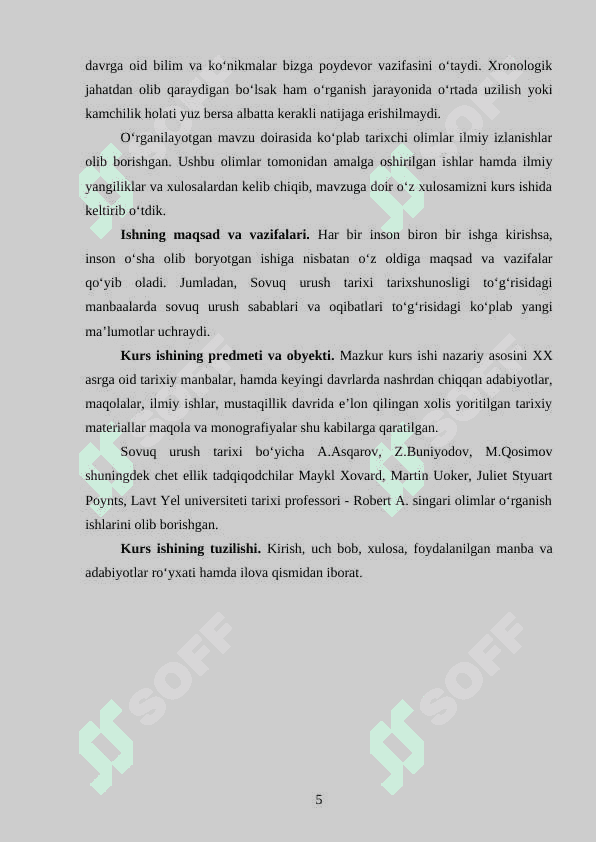 SOVUQ URUSH TARIXI TARIXSHUNOSLIGI 4