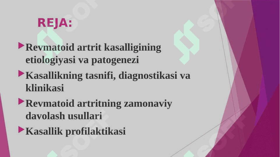 Revmatoid artrid kasalligining zamonaviy davolash usullari 3