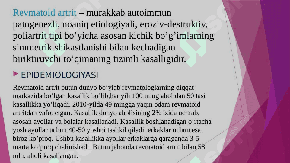 Revmatoid artrid kasalligining zamonaviy davolash usullari 4