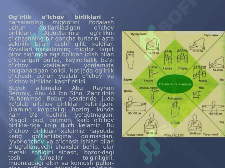 O‘rta Osiyo xalqlari qo‘llangan o‘lchov birliklar 2