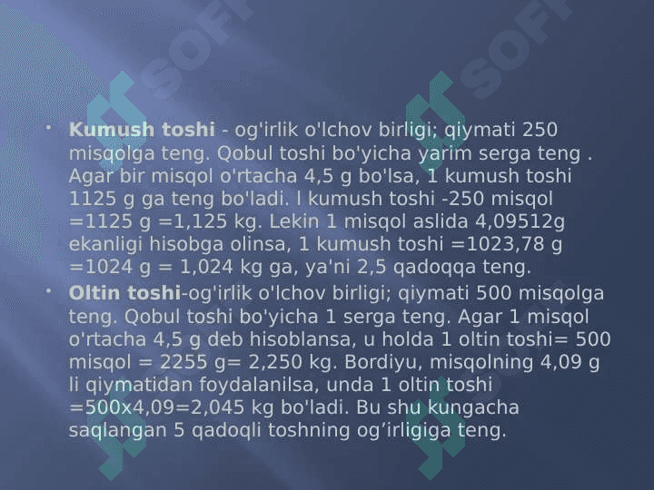 O‘rta Osiyo xalqlari qo‘llangan o‘lchov birliklar 8
