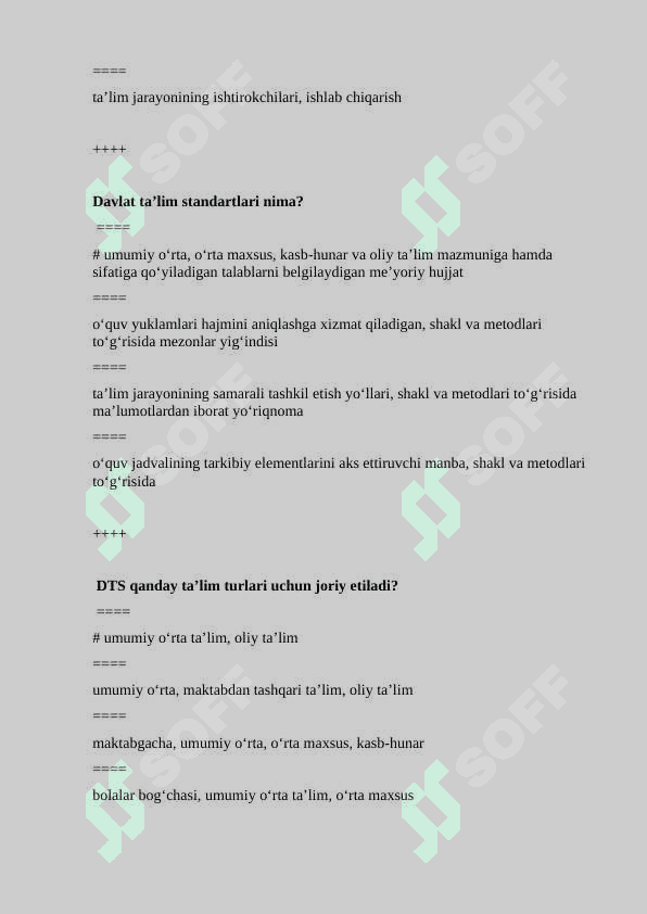 Mutaxassislikka kirish test 3