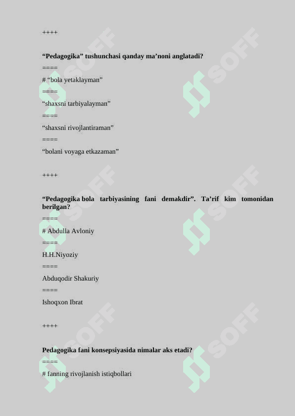 Mutaxassislikka kirish test 4