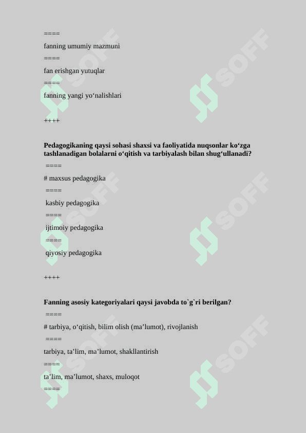 Mutaxassislikka kirish test 5