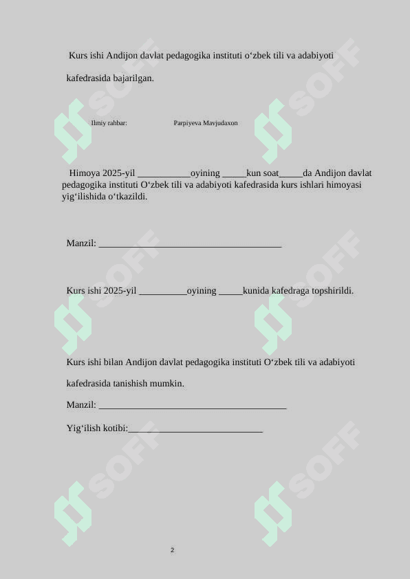 Zebo Mirzo she’riyatida milliy ruh va an’analar KURS ISHI 2