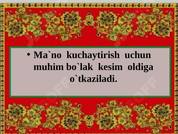 Gap bo`laklari tartibi ( Dars ishlanma 8-sinf) 7