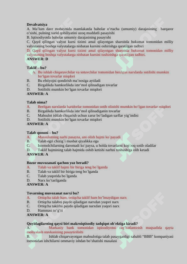 Makroiqtisodiyotdan test javoblari bilan 4