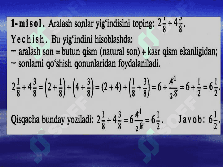 Aralash sonlarni qo`shish 4
