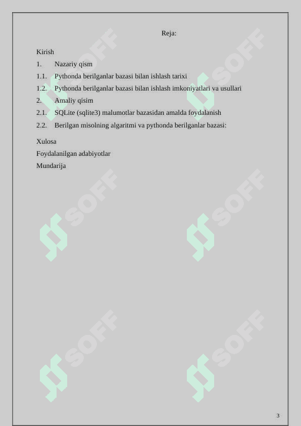 Pythonda berilganlar bazasi bilan ishlash 3