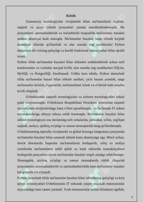 Pythonda berilganlar bazasi bilan ishlash 4