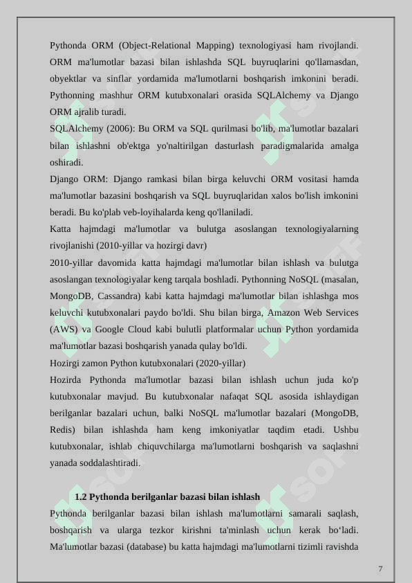 Pythonda berilganlar bazasi bilan ishlash 7
