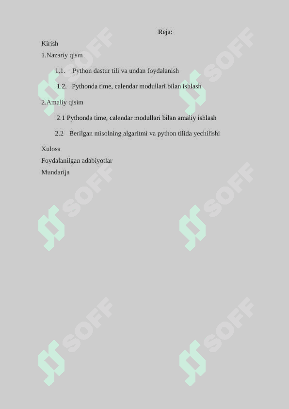 Pythonda time, calendar modullari bilan ishlash 2