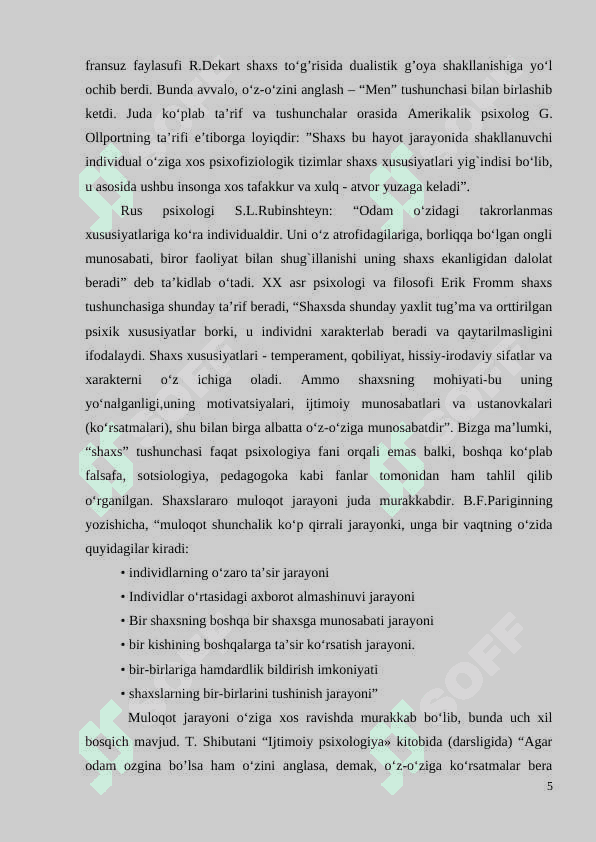 Shaxslararo munosabatlarni aniqlashda psixodignostik metodlardan foydalanish 5