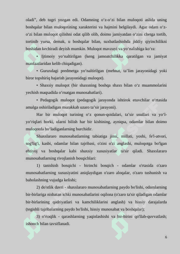 Shaxslararo munosabatlarni aniqlashda psixodignostik metodlardan foydalanish 6