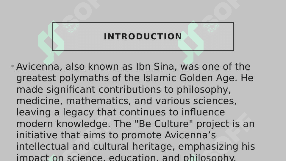 About Avicenna the be Culture project 2