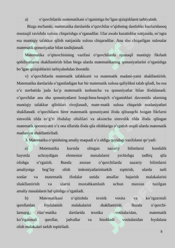 Umumta’lim maktablarida matematik mantiq elementlari mavzusini o’rgatish 8