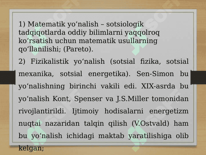 Hozirgi zamon sotsiologiyasidagi asosiy yönalishlar 3