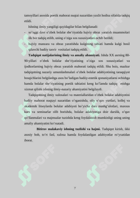 Bolalar she’riyatida hajviy obraz yaratish (80-yillar she’riyati misolida) 7