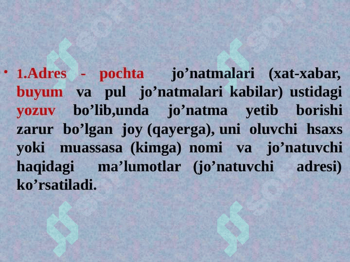 MANZIL, TAKLIFNOMA, TELEGRAMMA, TELEFONOGRAMMA 4
