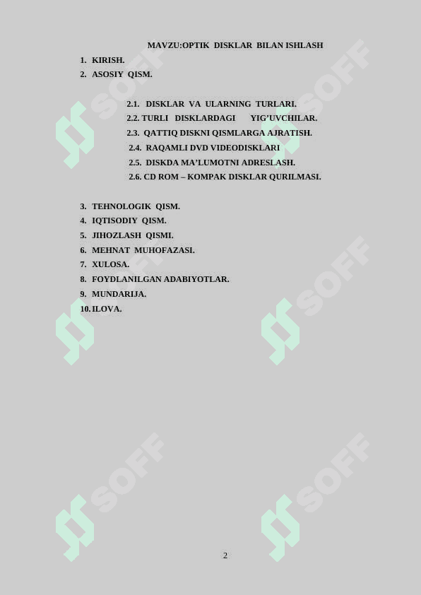 OPTIK DISKLAR BILAN ISHLASH 2