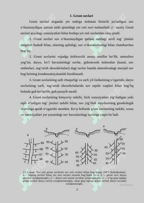 Gruntlarning o‘z og‘irligi ta’sirida diformatsion xususiyatlari. 3