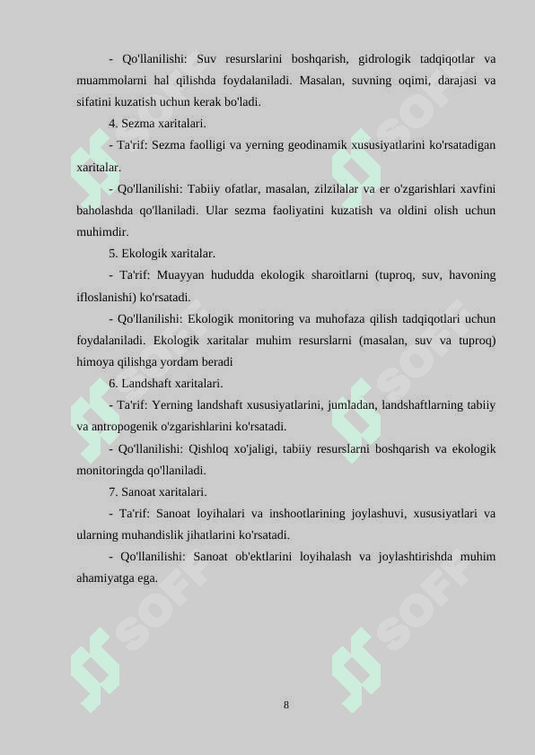 Injiner-geologik sharoit kartalari mazmuni 8