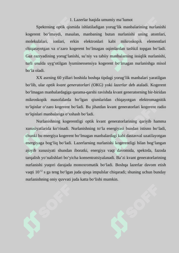 Lazerlar va nochiziqli optika 2