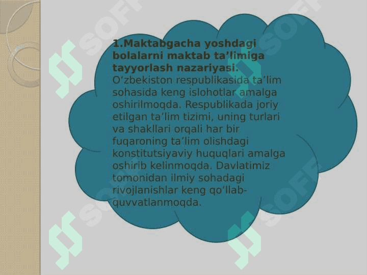 MAKTAB TA'LIMIGA TAYYORLASH 3