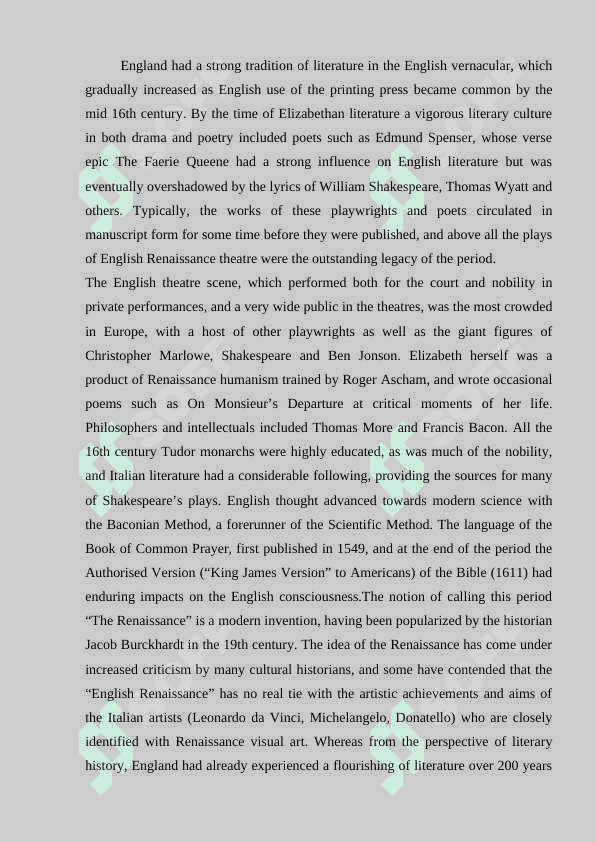 Renaissance in world literature 2