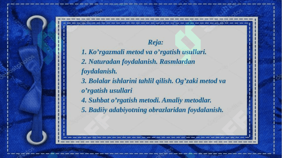 Maktabgacha yoshdagi bolalarni tasviriy faoliyatga o'rgatishning metod va usullari 2