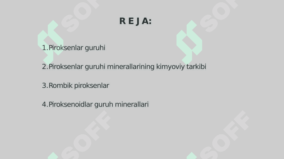 Piroksenlar, ularning tabiatda uchrashi, turlari 2