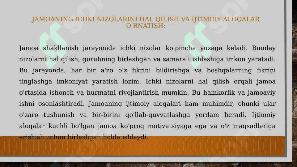 Kichik guruhning psixologik jamoa sifatida rivojlanishi 7
