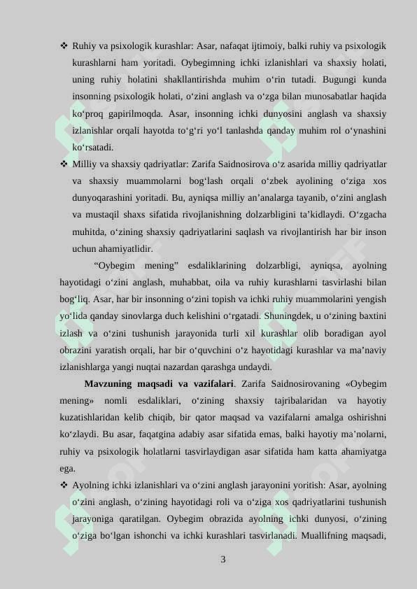 ZАRIFА SАIDNОSIRОVАNING “ОYBЕGIM MЕNING” NОMLI ESDАLIKLАRI 3