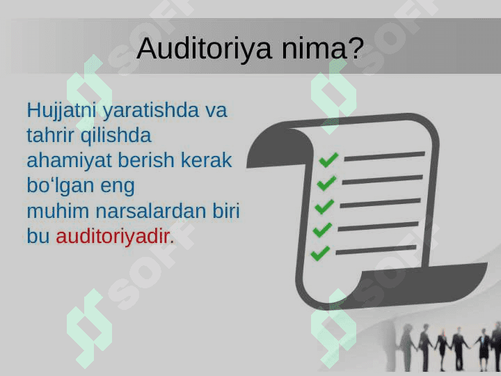 Hujjatlarni auditoriya uchun moslash 3