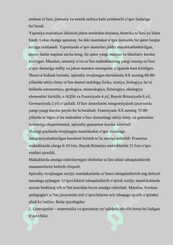 Iqtisodiy Rivojlangan Davlatlarda Ta’lim Tizimi 6