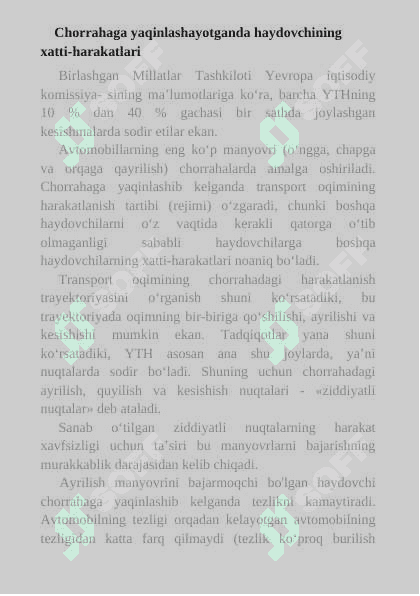 Chorrahalarda va maxsus joylarda harakatlanish 3