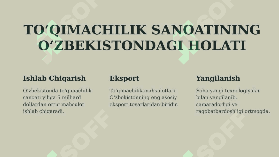 TOʻQIMACHILIK SANOATI 4