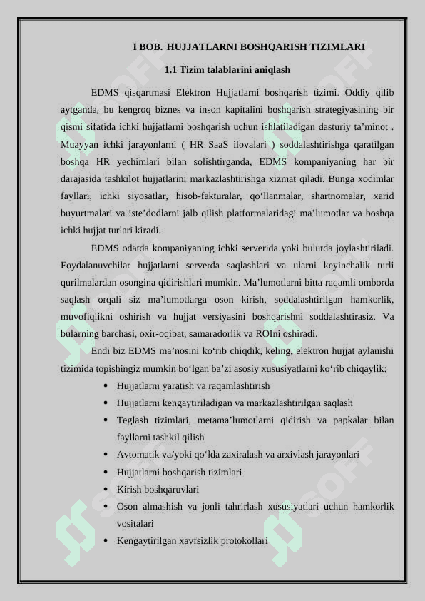 OTM kafedrasida hujjatlarni boshqarish tizimi "kurs ishi" 5