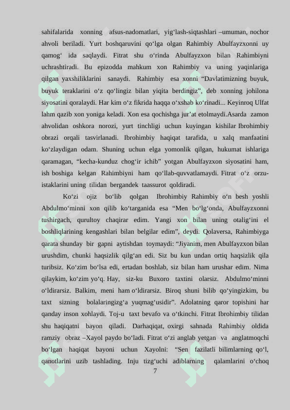 Abulfayzxon dramasida davr illatlarining fojiaviy talqini 7
