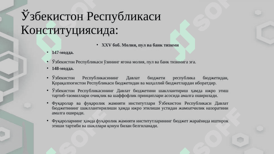 СОЛИҚЛАРНИНГ ИҚТИСОДИЙ МОҲИЯТИ ВА ПРИНЦИПЛАРИ 6