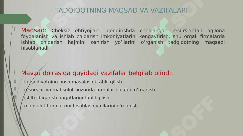 ISHLAB CHIQARISH HARAJATLARI VA ULARNI KAMAYTIRISH USULLARI. 4