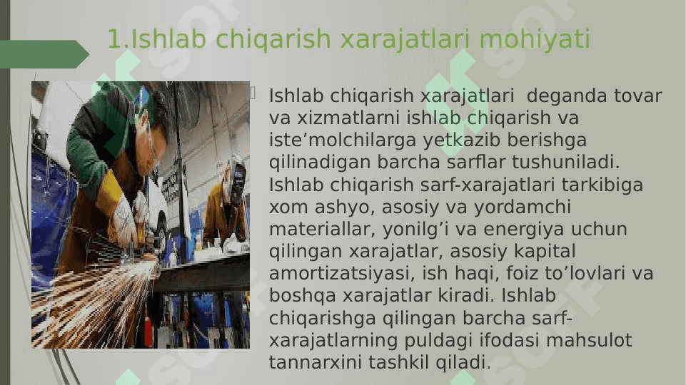 ISHLAB CHIQARISH HARAJATLARI VA ULARNI KAMAYTIRISH USULLARI. 5