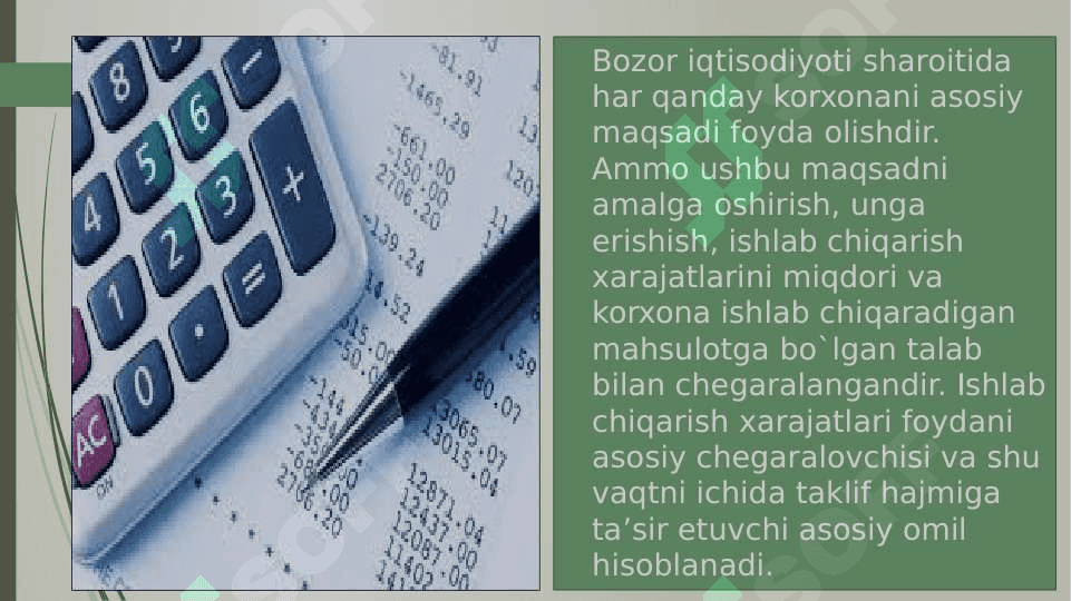 ISHLAB CHIQARISH HARAJATLARI VA ULARNI KAMAYTIRISH USULLARI. 6