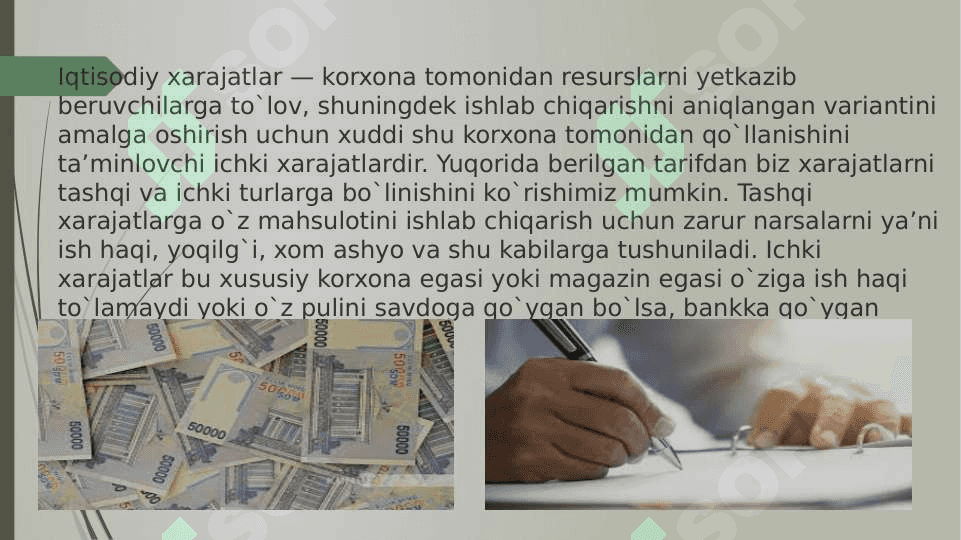 ISHLAB CHIQARISH HARAJATLARI VA ULARNI KAMAYTIRISH USULLARI. 8