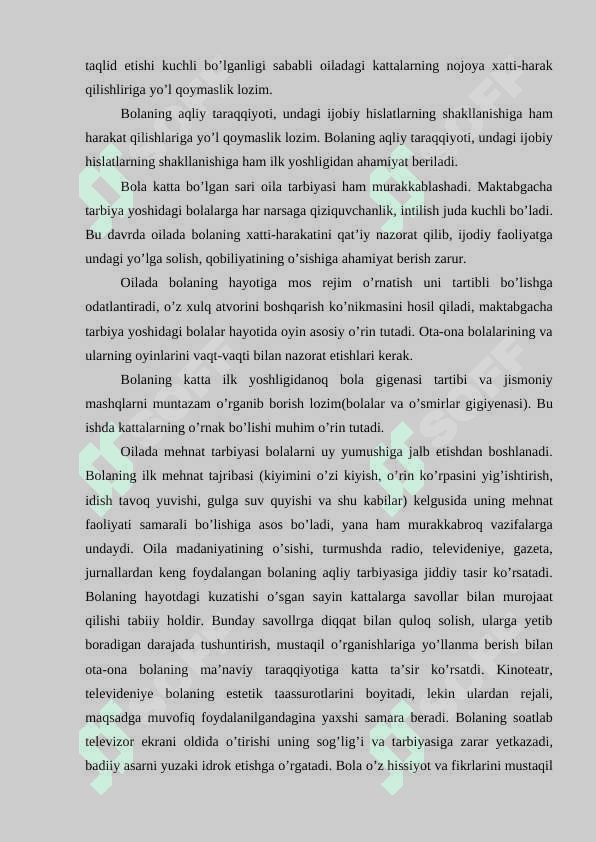 TURLI YOSH DAVRLARIDA O’ZLASHTIRISH XUSUSIYATLARI 4