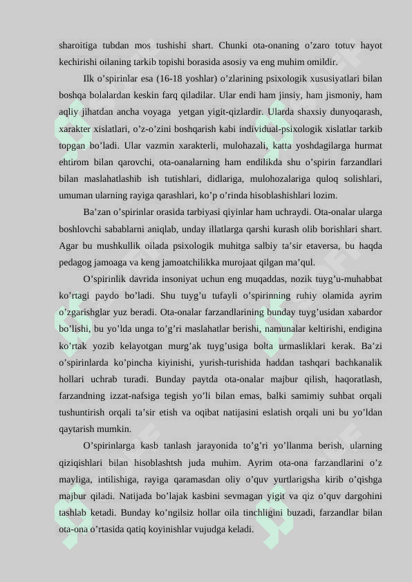 TURLI YOSH DAVRLARIDA O’ZLASHTIRISH XUSUSIYATLARI 8